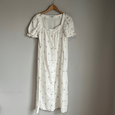 Sleeper Brigitte Midi Linen Dress in Bouquets  | eBay | eBay US