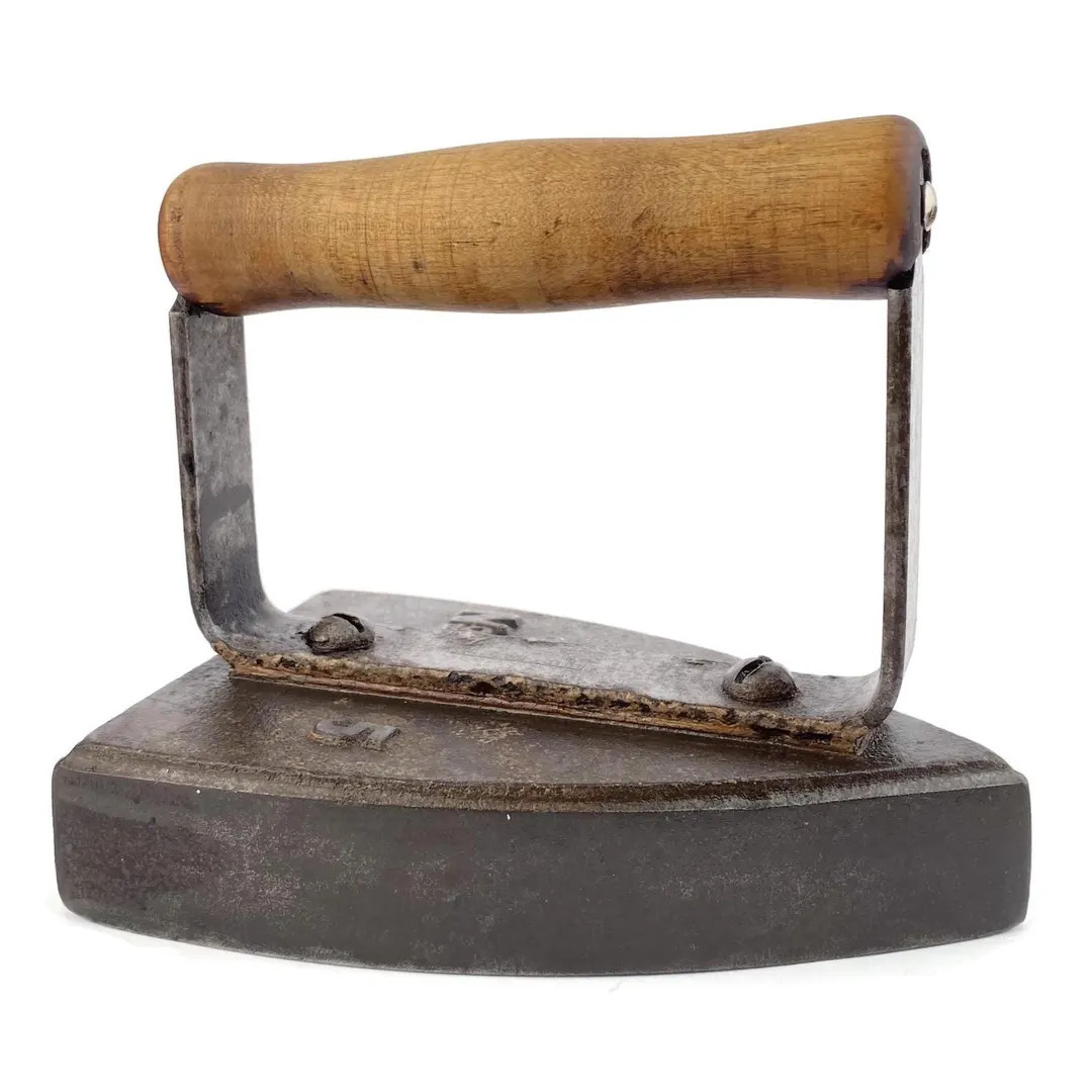 Swedish Cast Iron Clothes Iron, Rare Husqvarna No 5 Sweden, Heavy Vintage Iron With Wood Handle, ... | Etsy (US)