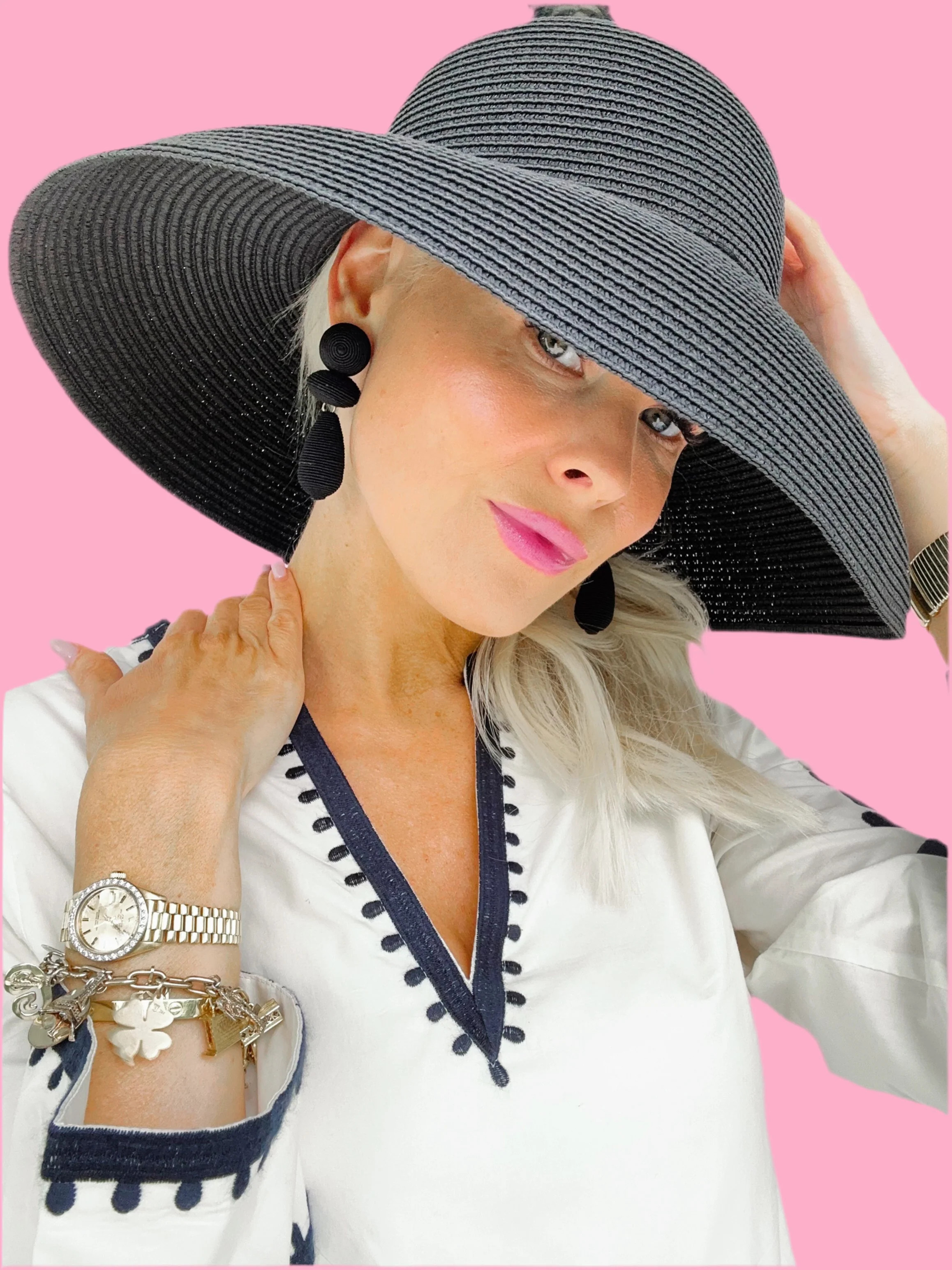 Black Thread Wrapped Drop Statement Earring | Teggy French