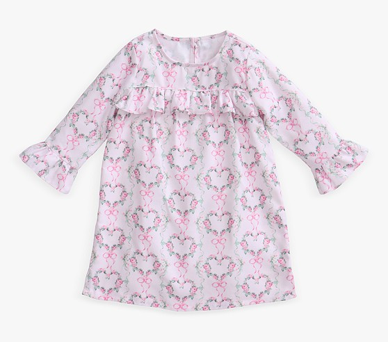LoveShackFancy Hearts Flannel Kid Nightgown | Pottery Barn Kids