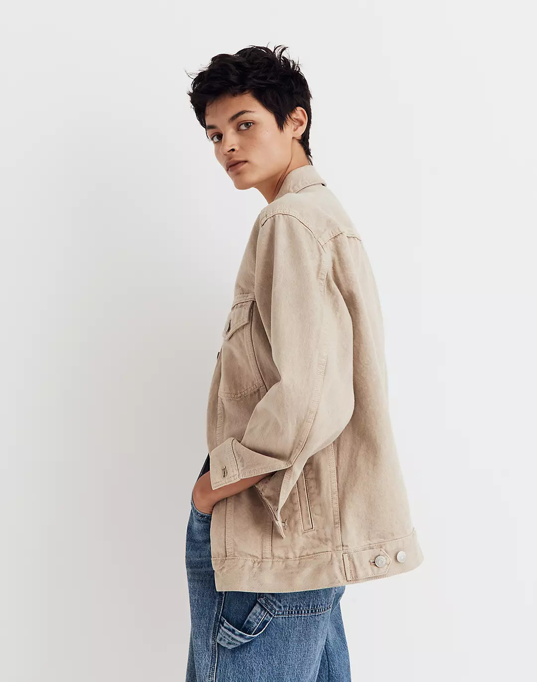 The Oversized Trucker Jacket: Garment-Dye Edition | Madewell