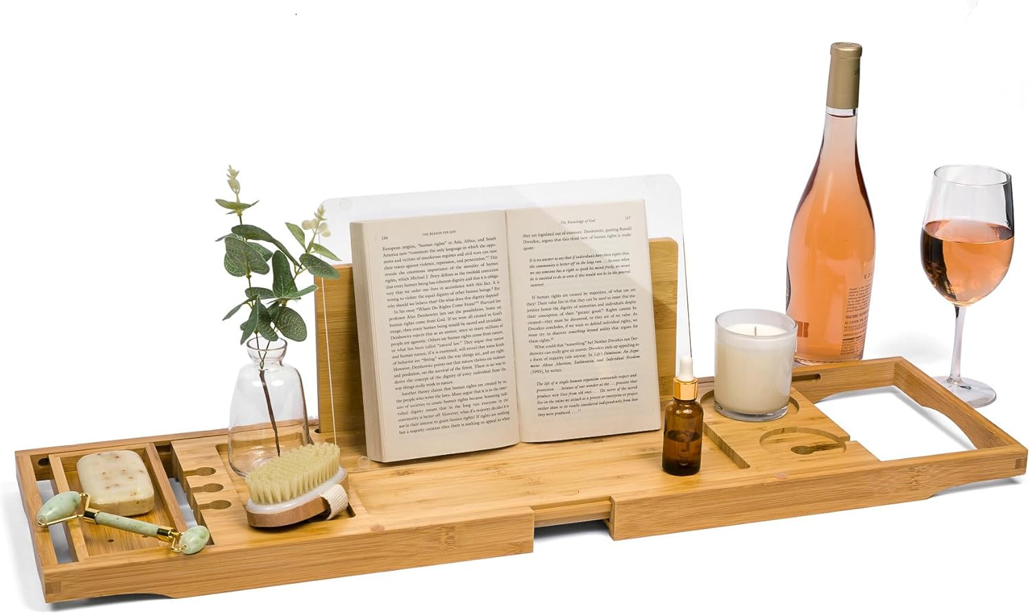 Holds Your Book Open – Extendable Wooden Bathtub Tray Keeps Your Book Open While Protecting fro... | Amazon (US)