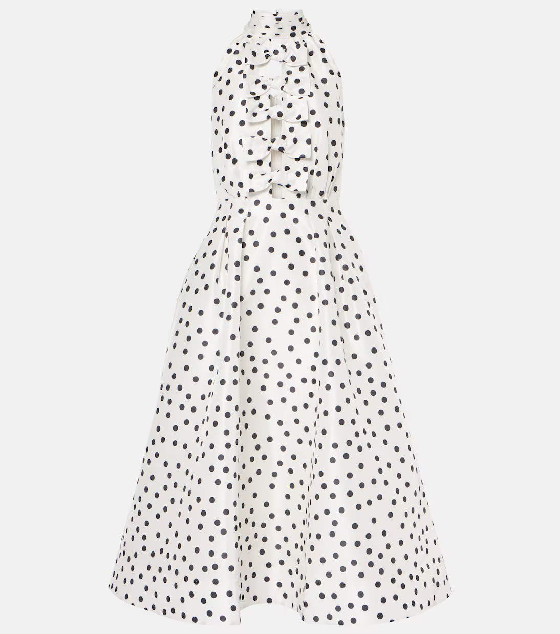 Delia polka-dot halterneck taffeta midi dress | Mytheresa (UK)