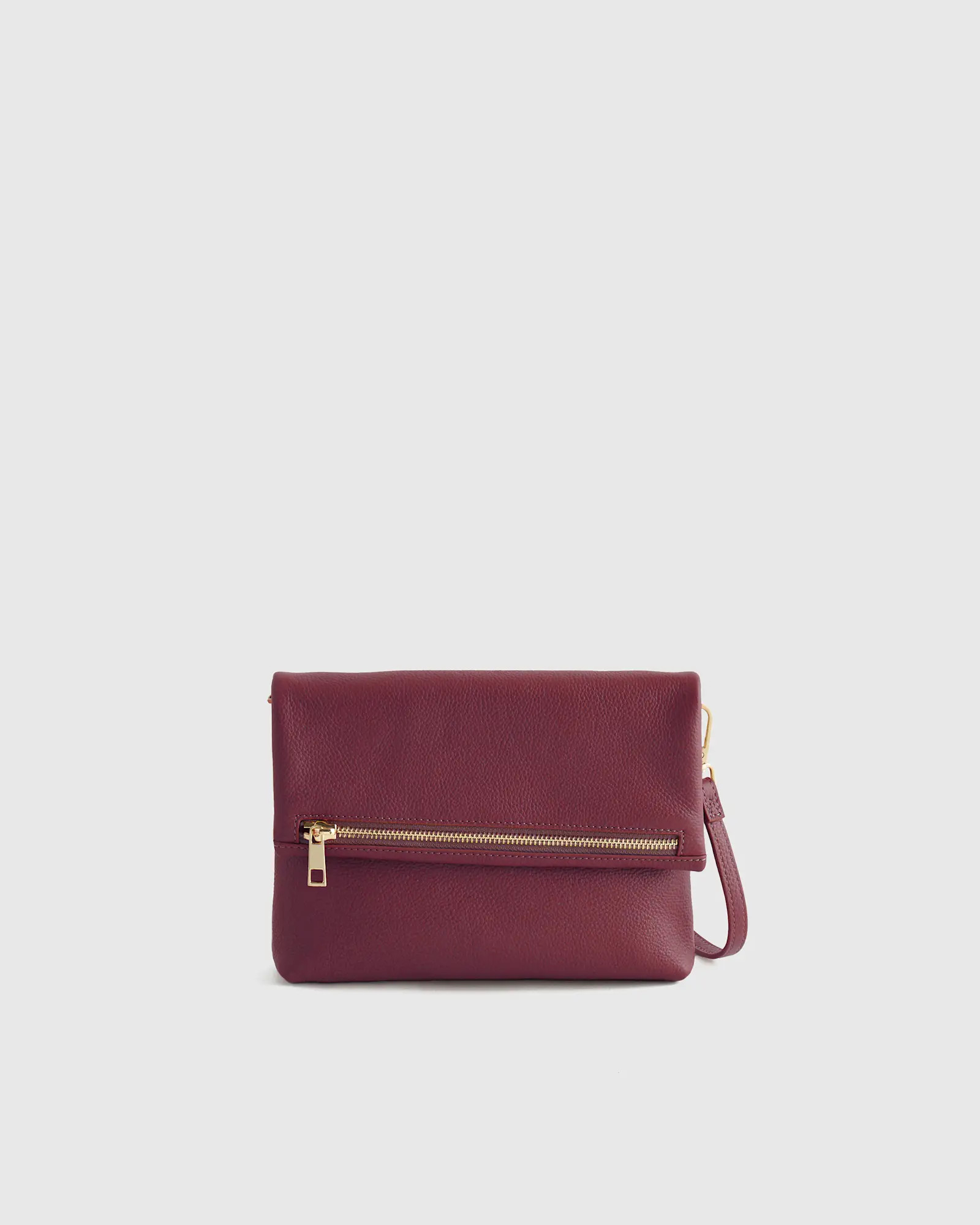 Italian Leather Convertible Foldover Clutch | Quince