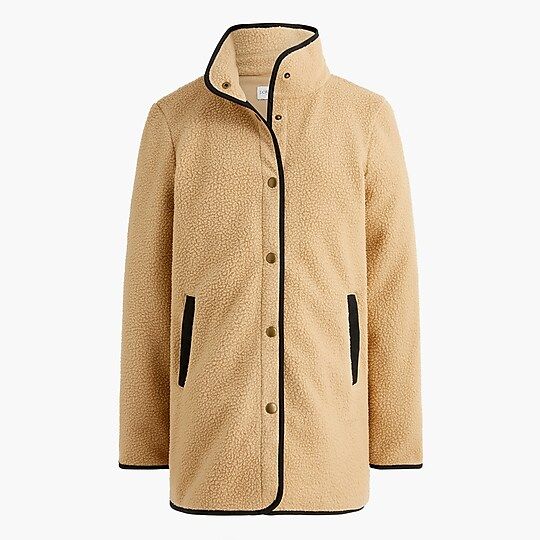 Piped sherpa coat | J.Crew Factory