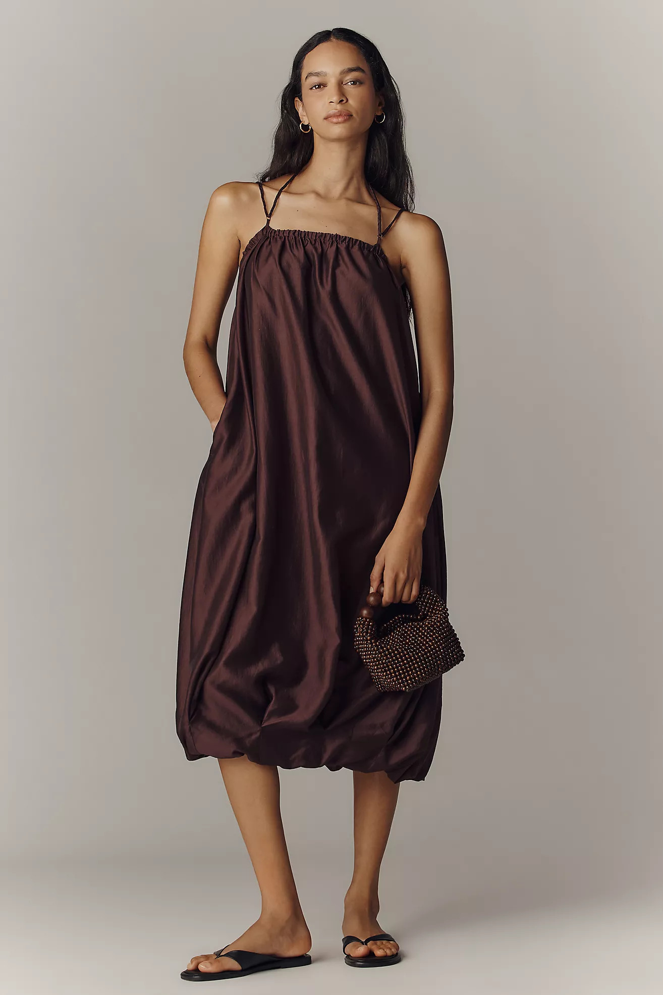 By Anthropologie Strappy Bubble Midi Dress | Anthropologie (US)