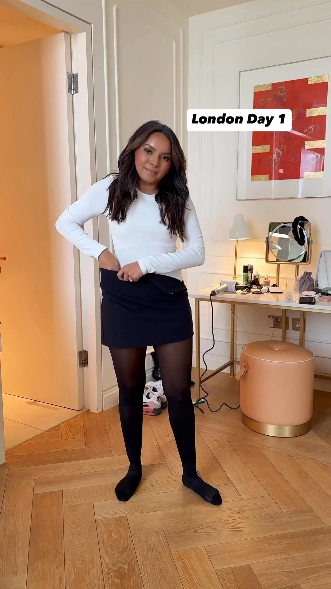 Extra 15% off my mini skort & blazer with code SWEATERSAF Code valid through 10/14!

Burgundy wool blazer size XXS TTS
White long sleeve size XS TTS 
Black mini skort size size small - usually a size 2/26, I have a little room in the waist 
Tights size S TTS
Waterproof black boots size 5.5 TTS
Lip liner shade nude brun
Lipgloss shade brown sugar 
David’s shirt size medium 

London outfit 
Europe trip 
Europe outfit 
Fall outfit 
Fall fashion 
European fashion 
Fall style 

Honey Sweet Petite 
Honeysweetpetite 

#LTKStyleTip #LTKTravel #LTKSeasonal