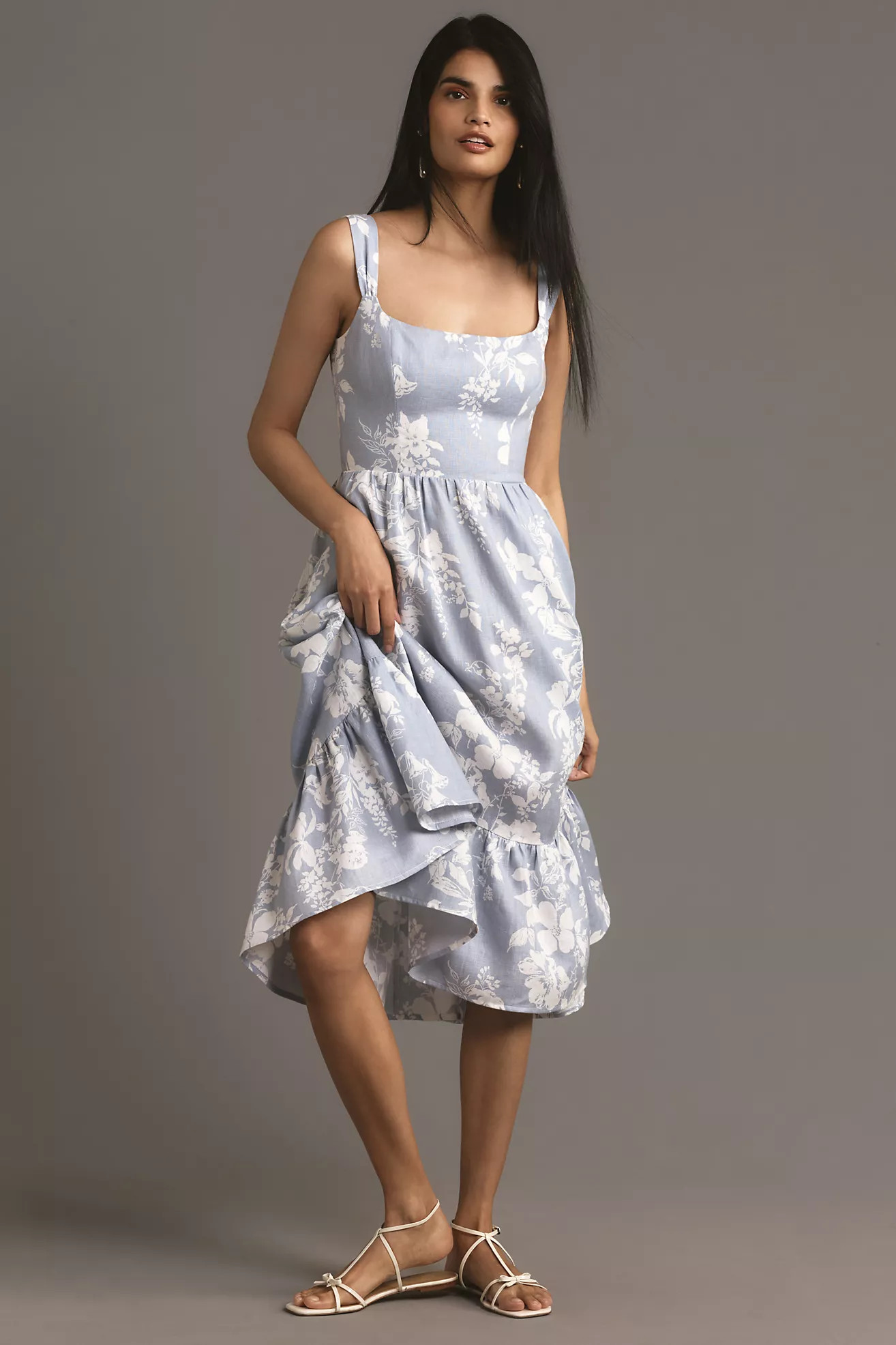 Reformation Bucatini Linen Midi Dress | Anthropologie (US)