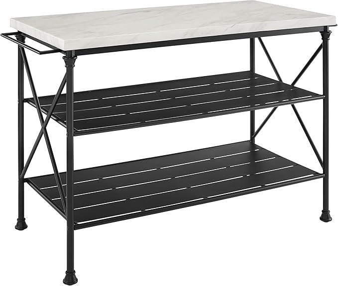 Crosley Furniture Madeleine Kitchen Island with Shelves for Storage, Microwave Stand, Coffee Bar,... | Amazon (US)