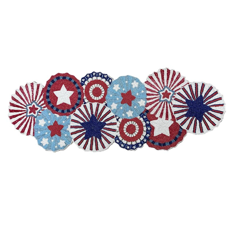 Fully Beaded Patriotic Banner Table Runner | At Home