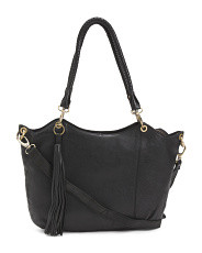 Marta Ponti Leather Tassel Tote Bag | TJ Maxx