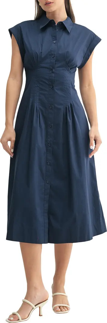 Pleated Cotton Shirtdress | Nordstrom Rack