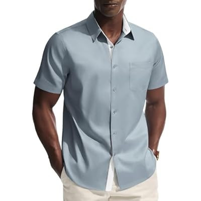 PJ PAUL JONES Mens Dress Shirt Short Sleeve Button Down Shirts Wrinkle-Free Business… | Amazon (US)