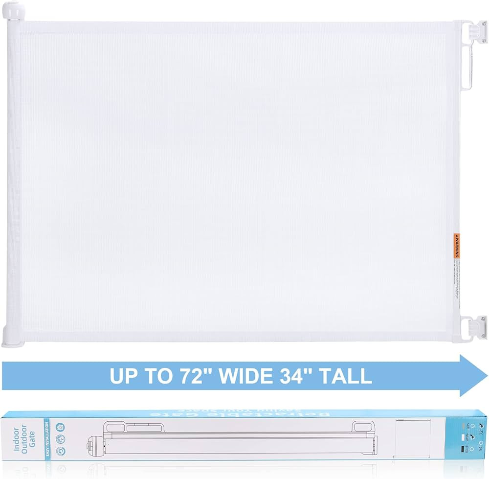 Retractable Baby Gate for Stairs, PRObebi Retractable Dog Gate 34" Tall Extends to 72" Wide, Retr... | Amazon (US)