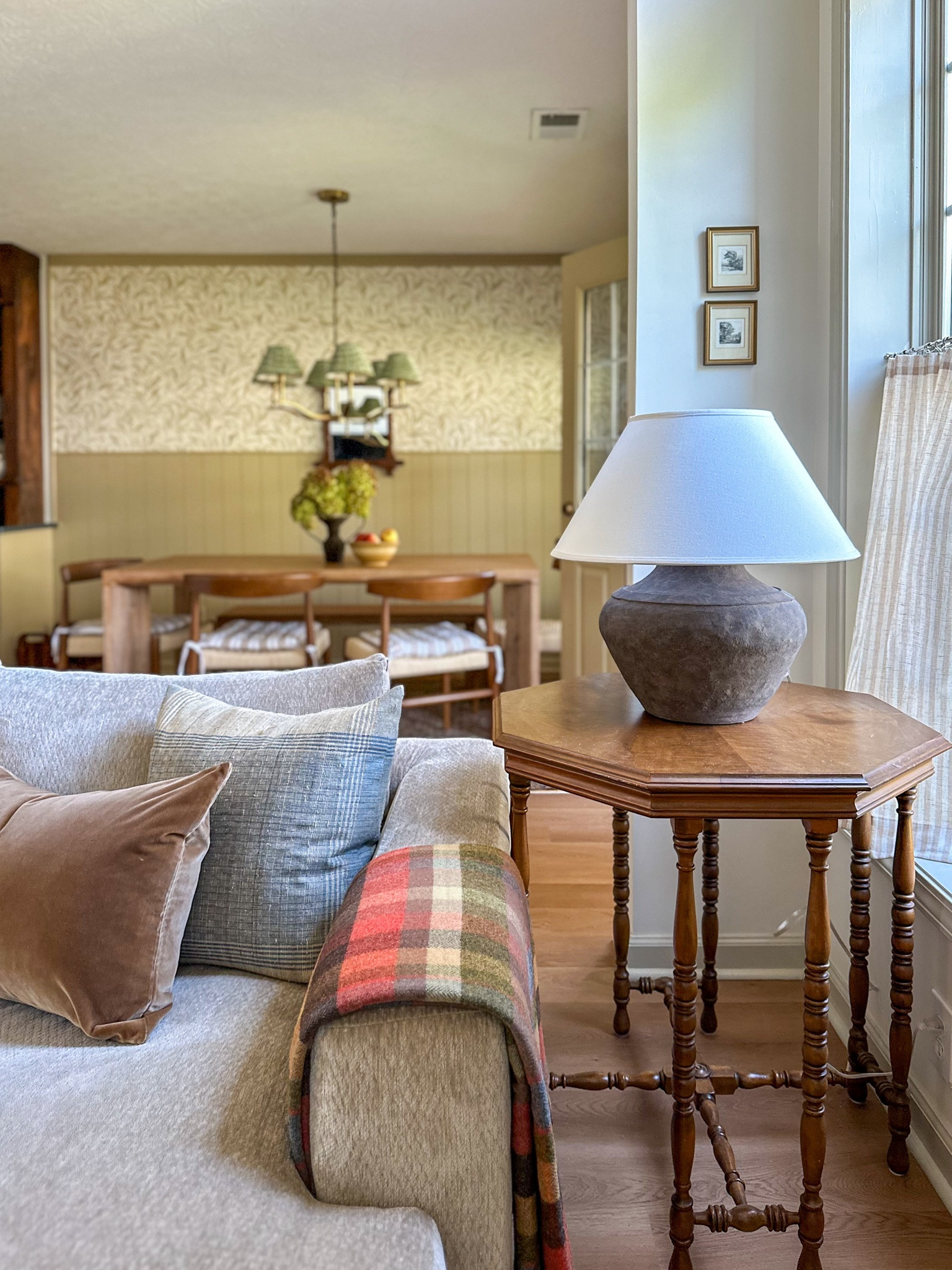 Fall family room decor. Plaids, velvets, stripes, cafe curtains 

#LTKSeasonal #LTKStyleTip #LTKHome