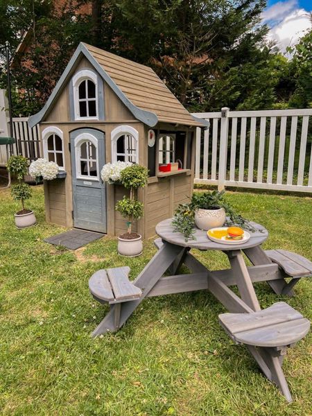 Set up an outdoor space for the kids with their own picnic table & playhouse!

Birthday gift idea, kids outdoor play, kids table, swingset 

#LTKkids #LTKfamily