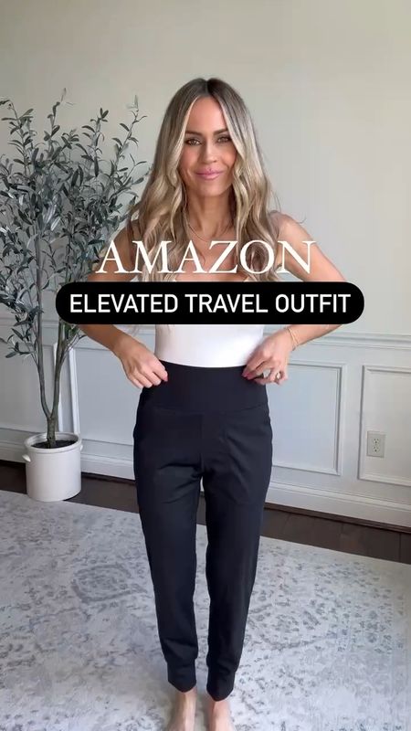 Amazon elevated travel outfit featuring my favorite joggers! Wearing xs in top and joggers

#LTKstyletip #LTKfindsunder50 #LTKover40