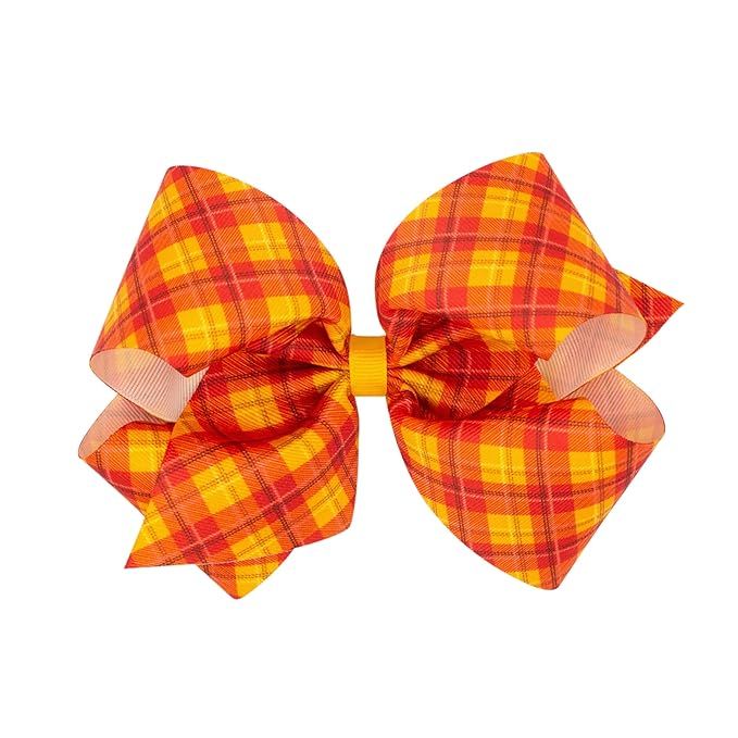 Wee Ones Girls' Fall-Themed Print Grosgrain Bow on a WeeStay No-Slip Hair Clip, Halloween and Har... | Amazon (US)