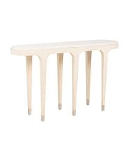 31.5x54x14 Juno Raffia Grasscloth Beach Console Table | TJ Maxx