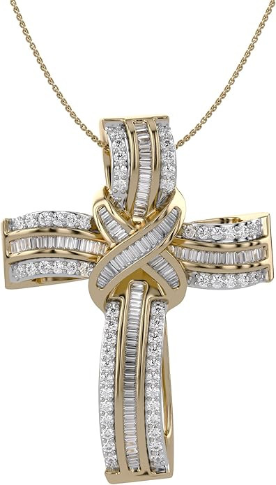 Infinity Cross Diamond Pendant Necklace for Women & Men, 1.00 Cttw Natural or Lab-Grown Diamond i... | Amazon (US)