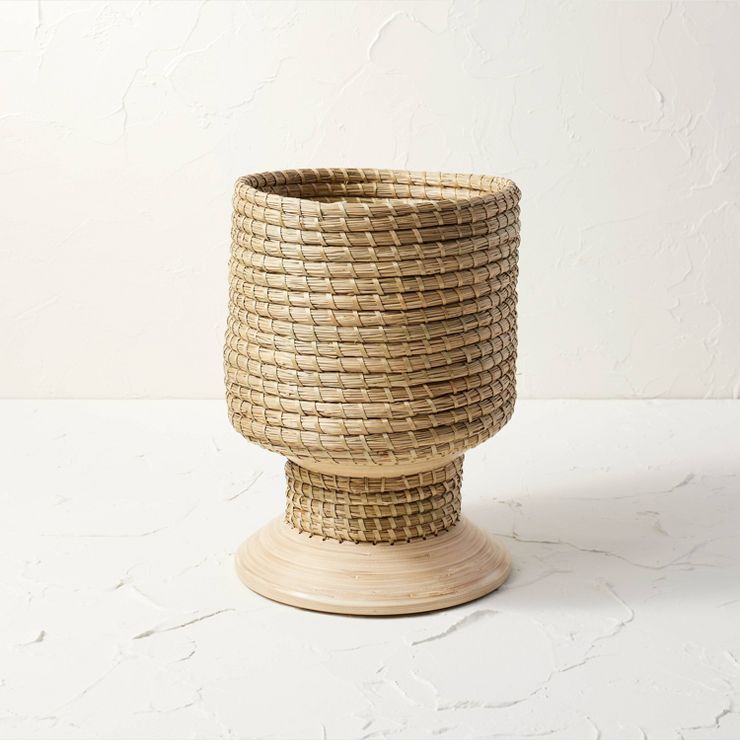 Seasgrass and Bamboo Woven Pedestal Vase - Opalhouse™ designed with Jungalow™ | Target