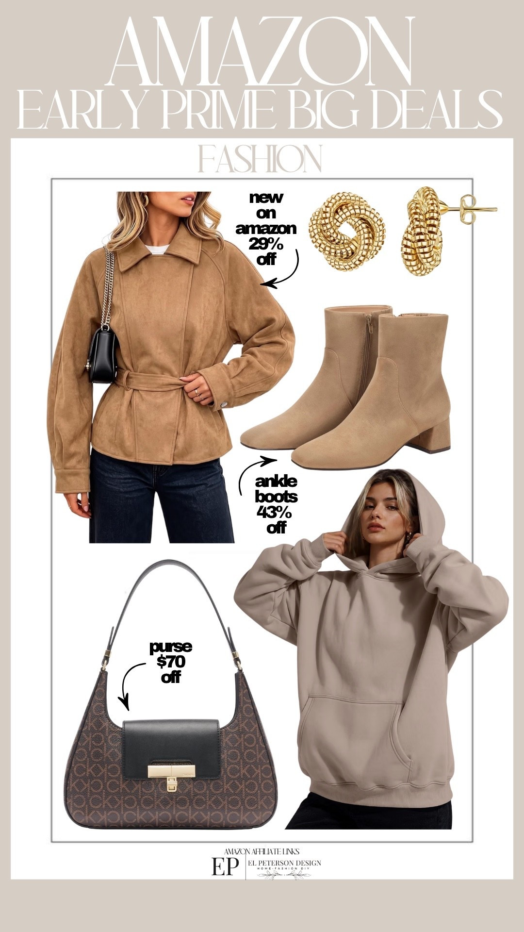 Amazon Prime Big Deals
Jacket
Sweater
Ankle boots
Purse
Earrings

#LTKSaleAlert