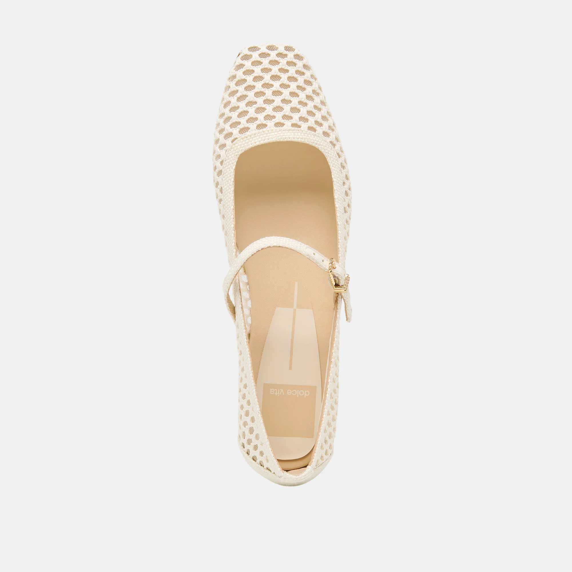 Reyes Ballet Flats White Woven Raffia | DolceVita.com
