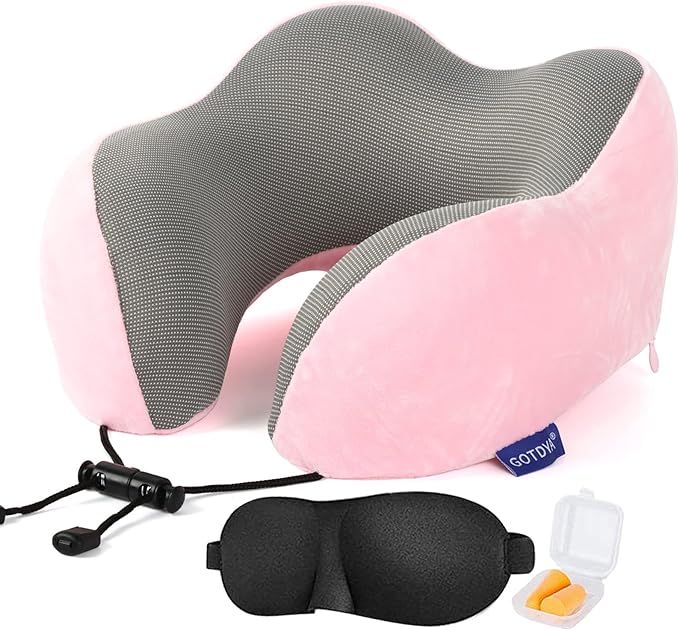 GOTDYA Travel Pillow,Travel Neck Pillows for Sleeping,100% Pure Memory Foam Soft Comfort & Suppor... | Amazon (US)