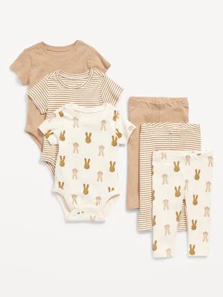 Unisex Bodysuit & Leggings 6-Pack for Baby | Old Navy (US)