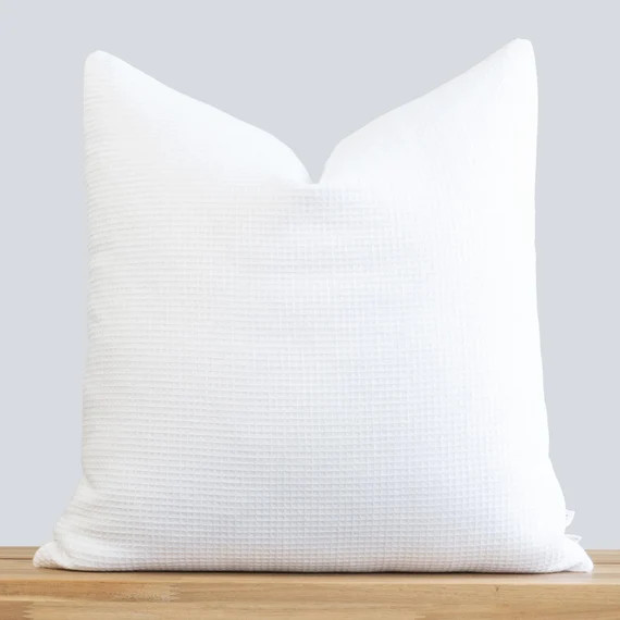 Linen Pillow  Waffle White | Etsy | Etsy (US)