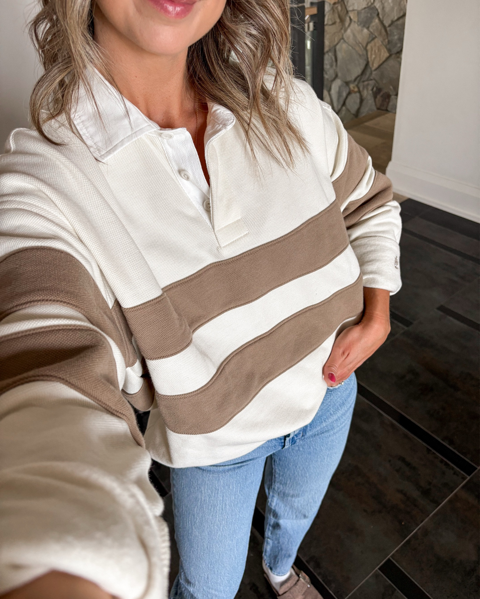 Completely obsessed with rugby shirts for fall and found this one in the men’s section! Wearing a M - probably could have done a S but I don’t mind the oversized-ness of it! Linking a similar style with more sizing options as well. Jeans are size 24 with stretch!

#LTKstyletip #LTKjeans #LTKfall