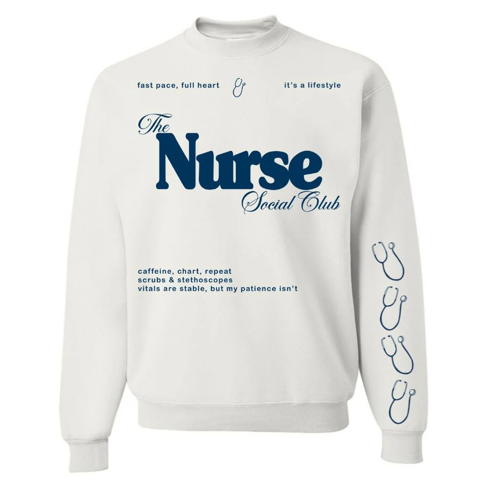 'Nurse Social Club' Crewneck Sweatshirt | United Monograms