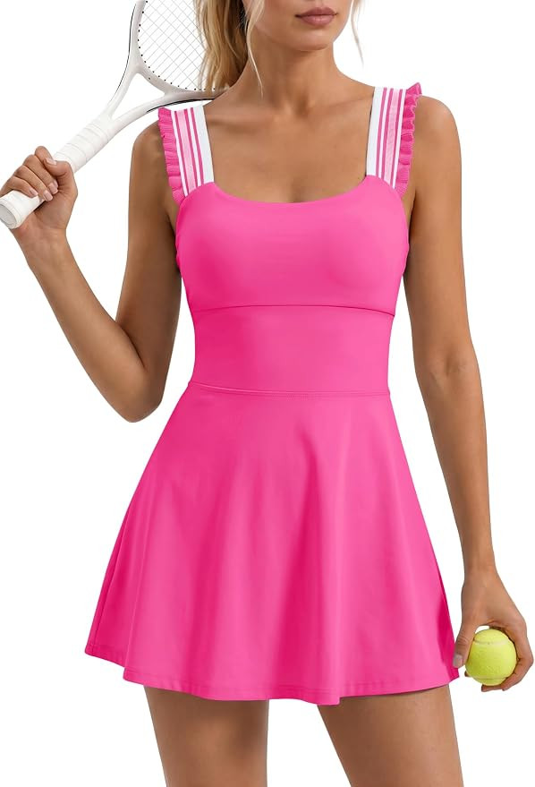 SENSERISE Womens Tennis Dress with Shorts Summer Athletic Dress with Built in Bra Workout Golf Ou... | Amazon (US)