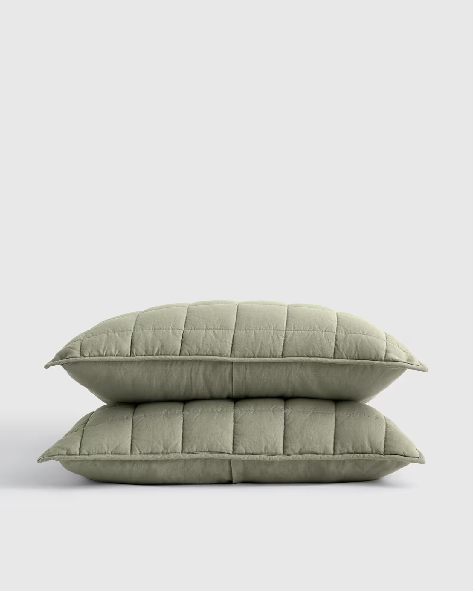 Linen Quilted Sham Set in Willowleaf | Quince