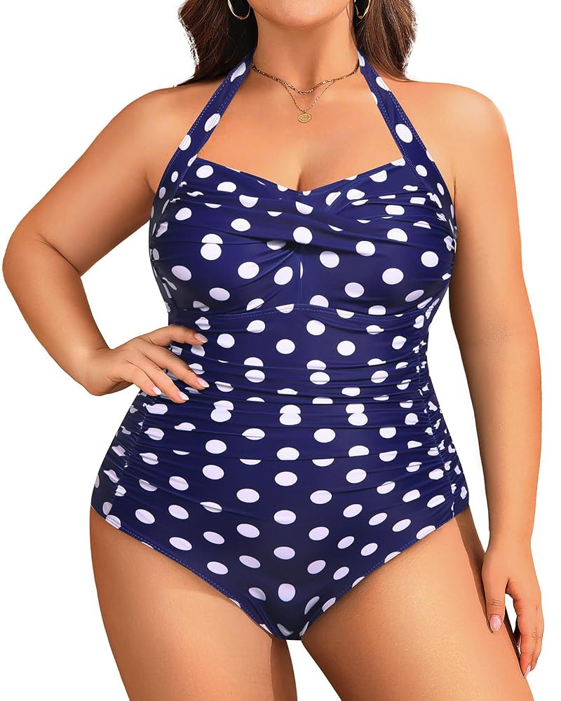 Yonique Plus Size Bathing Suit for Women One Piece Swimsuit Tummy Control Halter Tops for Women S... | Amazon (US)