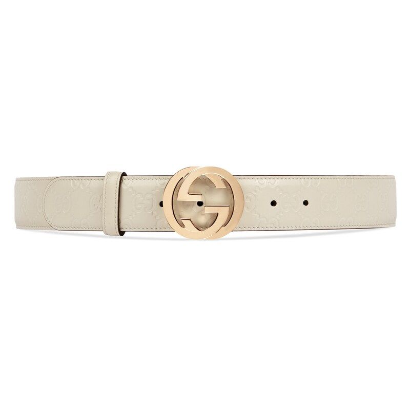 Gucci Signature leather belt white | Gucci (US)