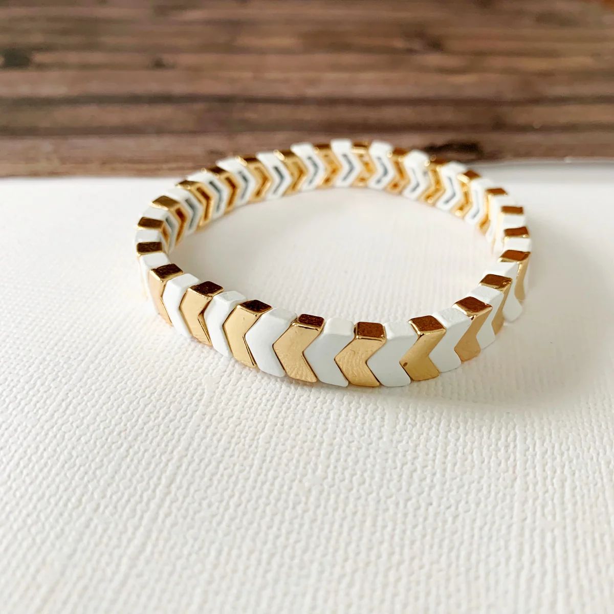 Boutique Bracelet Collection ::  PRE-ORDER Ashley White Chevron | Baubles & Bits