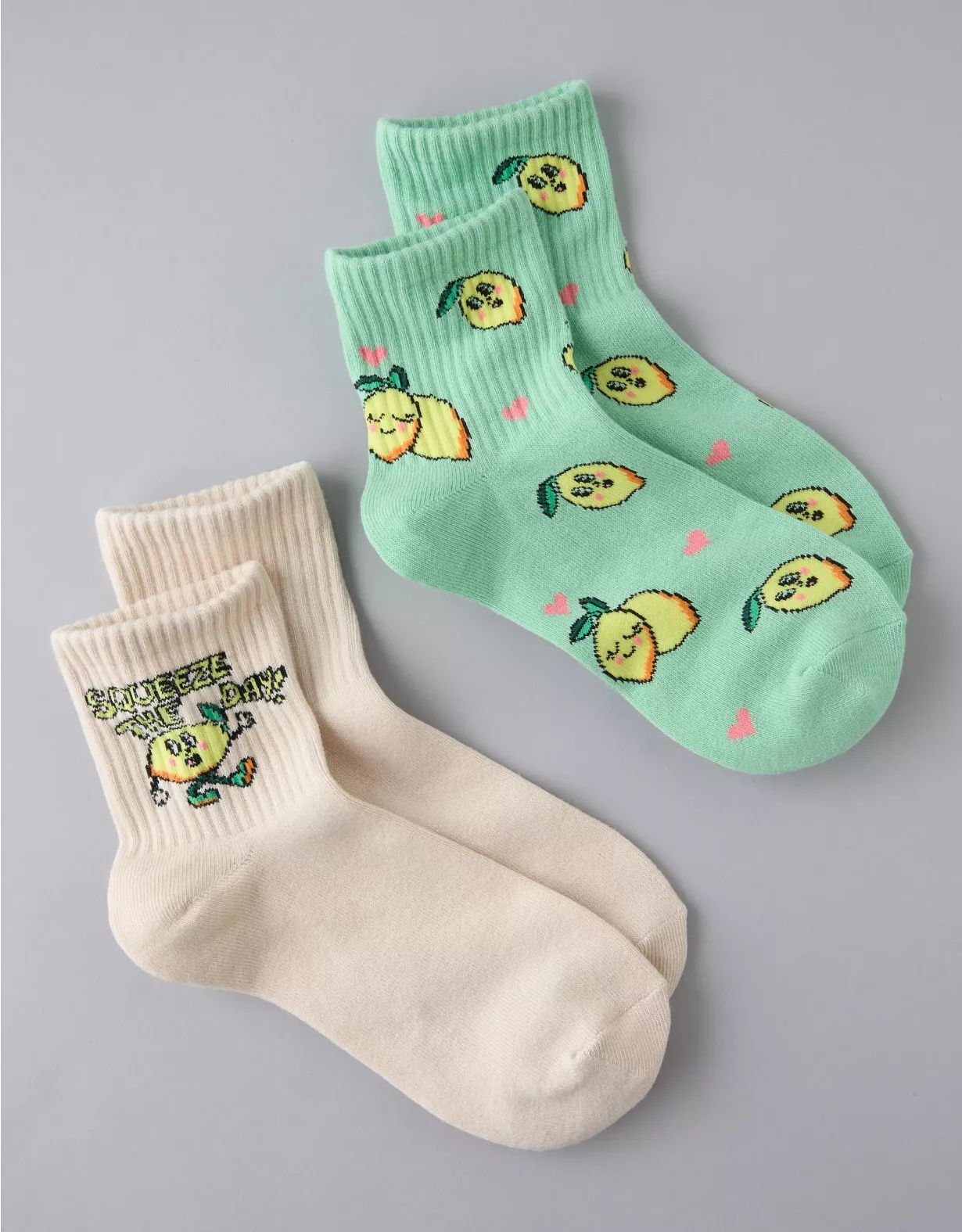 AE Lemon Boyfriend Socks 2-Pack | American Eagle Outfitters (US & CA)