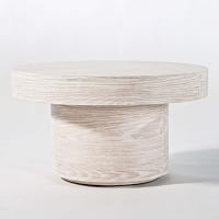 Volume Round Pedestal Coffee Table (30") - Wood | West Elm (US)
