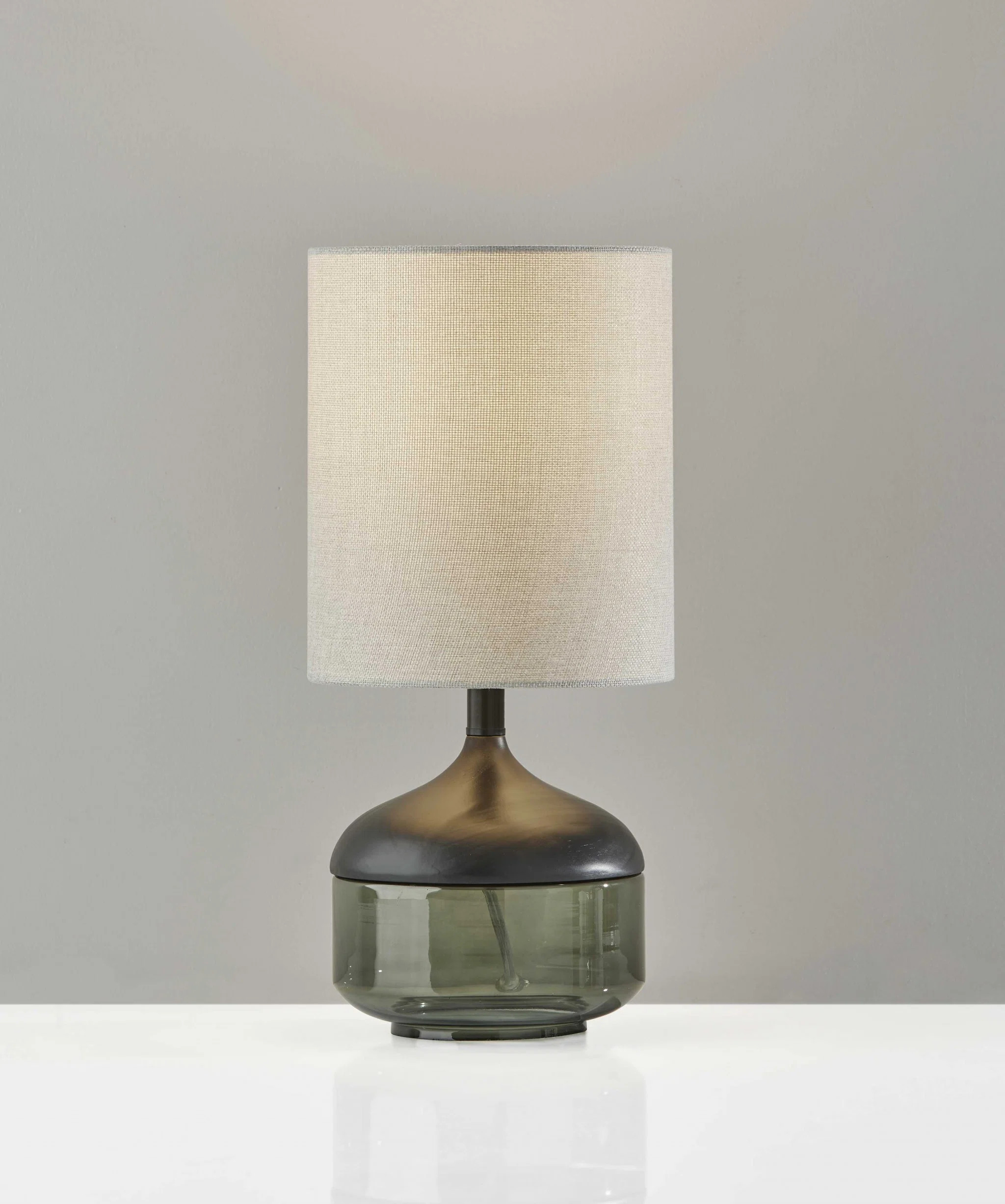 Runolfson 16.25" Black/Smoked Bedside Table Lamp | Wayfair North America