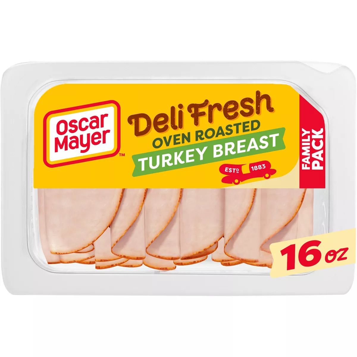 Oscar Mayer Deli Fresh Oven Roasted Turkey Breast Sliced Lunch Meat Family Size - 16oz | Target