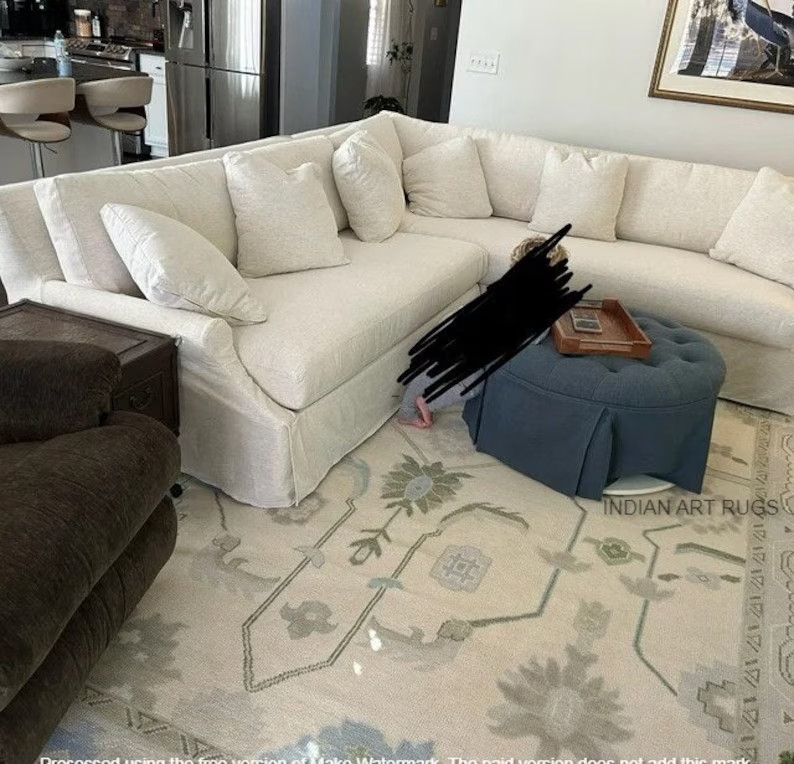 9x12 Vintage beige and green  Oushak Made to Order (In Any Size!!!!!)Hand Knotted Modern Oushak r... | Etsy (US)