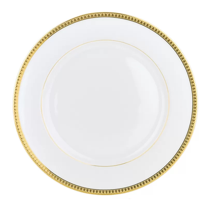 Christofle Malmaison Dinner Plate Porcelain Gold | Gracious Style | Gracious Style