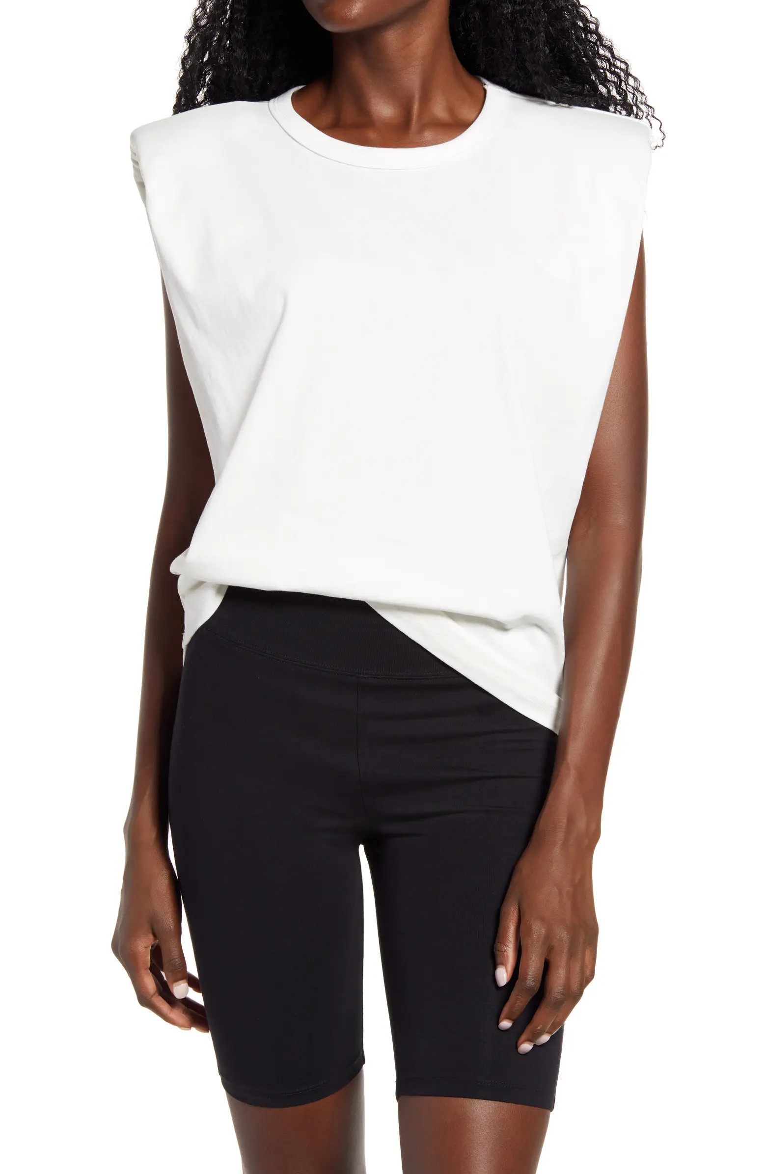 Padded Shoulder T-Shirt | Nordstrom