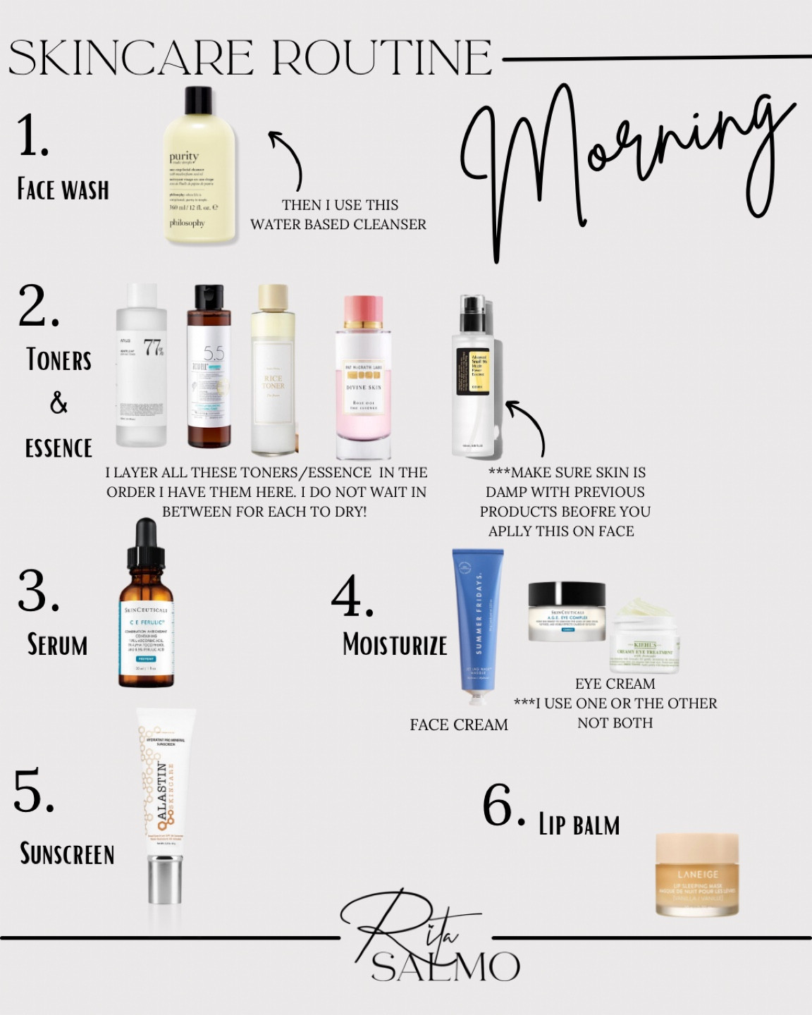 Morning skincare routine 

Beauty products | self-care 

#LTKbeauty