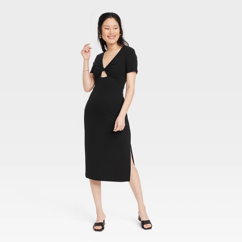 Women's Short Sleeve Cut Out Knit Dress - A New Day™ | Target