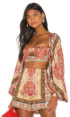 Bronx and Banco Runway Bedouin Flame Bralette in Red & Multicolor from Revolve.com | Revolve Clothing (Global)