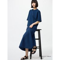 Uniqlo - Jupe Évasée En Maille Côtelée Milano - Bleu | Uniqlo BE