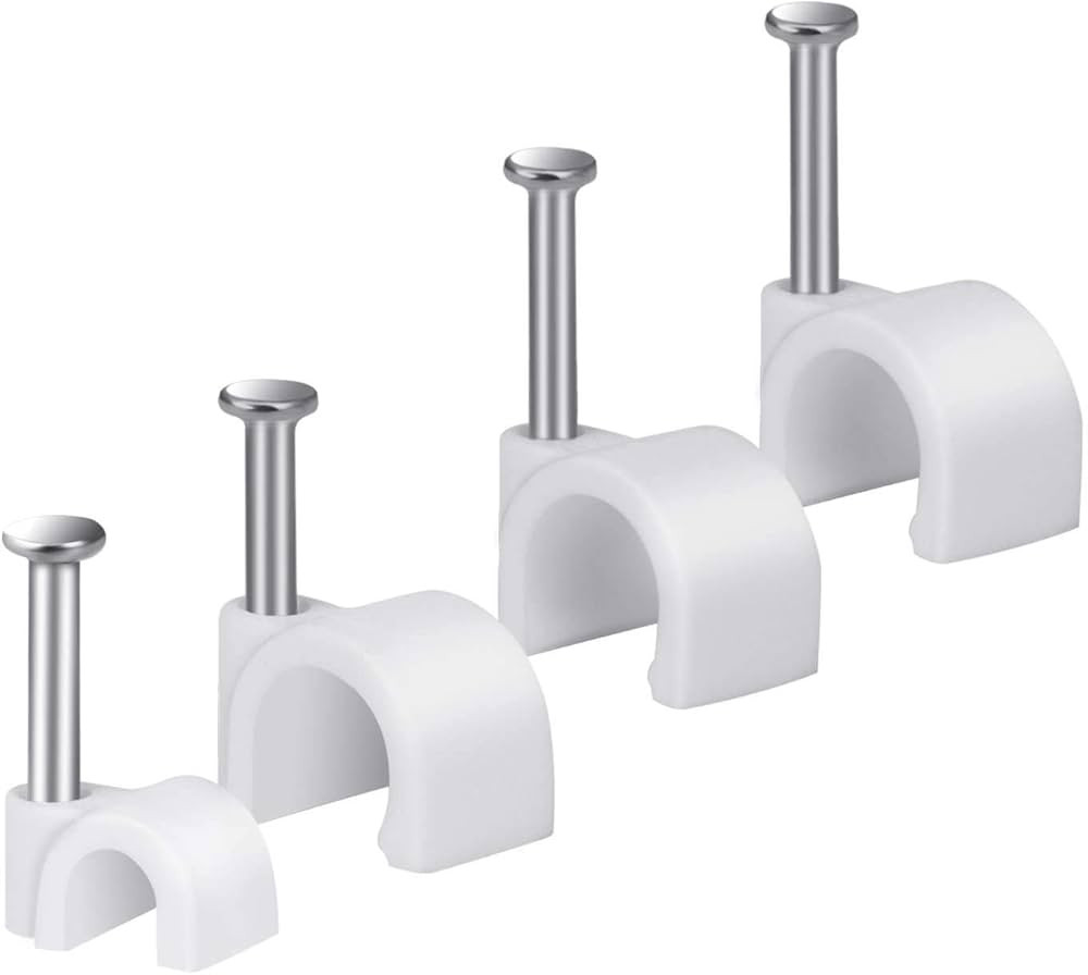 Cable Wire Clips 4mm 6mm 8mm 10mm (Pack of 200) Cable Management RG6 RG59 CAT5 CAT6 RJ45 Electric... | Amazon (US)