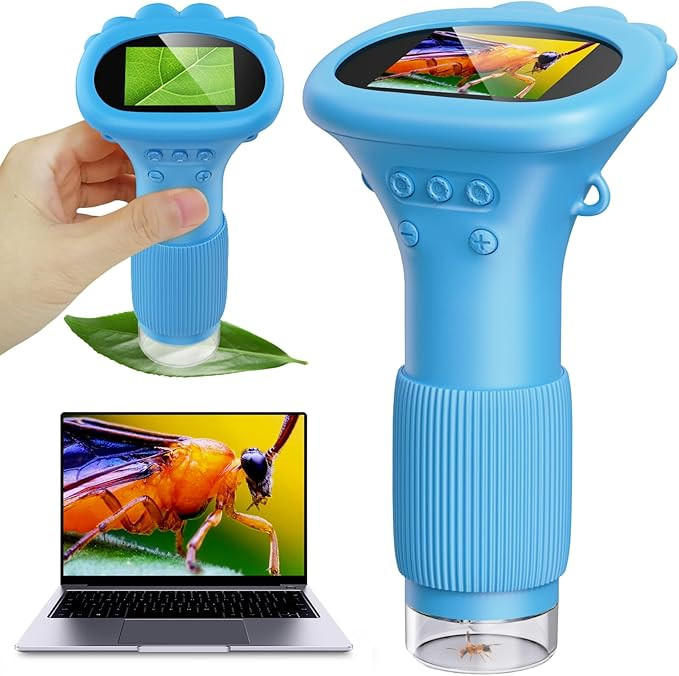 Kids Microscope, Pocket Portable Microscope for Kids with 2'' Inch Screen - Powerful Handheld Mic... | Amazon (US)